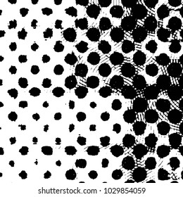 Abstract grunge grid stripe halftone background pattern. Black and white line vector illustration
