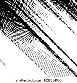 Abstract grunge grid stripe halftone background pattern. Black and white line vector illustration

