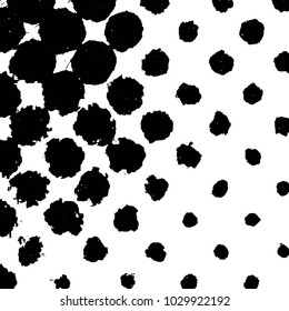 Abstract grunge grid stripe halftone background pattern. Black and white line vector illustration
