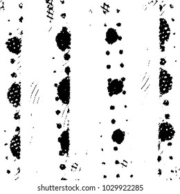 Abstract grunge grid stripe halftone background pattern. Black and white line vector illustration

