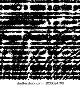 Abstract grunge grid stripe halftone background pattern. Black and white line vector illustration
