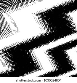 Abstract grunge grid stripe halftone background pattern. Black and white line vector illustration
