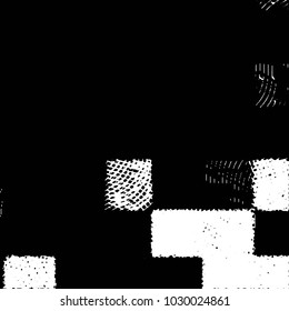 Abstract grunge grid stripe halftone background pattern. Black and white line vector illustration
