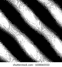 Abstract grunge grid stripe halftone background pattern. Black and white line vector illustration
