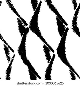 Abstract grunge grid stripe halftone background pattern. Black and white line vector illustration
