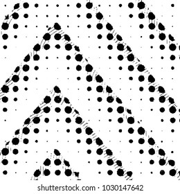 Abstract grunge grid stripe halftone background pattern. Black and white line vector illustration
