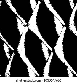 Abstract grunge grid stripe halftone background pattern. Black and white line vector illustration
