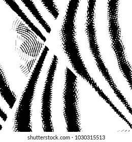 Abstract grunge grid stripe halftone background pattern. Black and white line vector illustration

