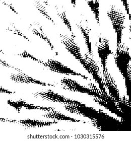 Abstract grunge grid stripe halftone background pattern. Black and white line vector illustration
