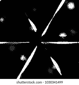 Abstract grunge grid stripe halftone background pattern. Black and white line vector illustration
