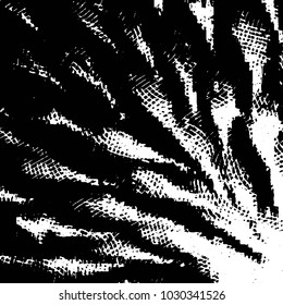 Abstract grunge grid stripe halftone background pattern. Black and white line vector illustration

