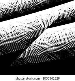 Abstract grunge grid stripe halftone background pattern. Black and white line vector illustration
