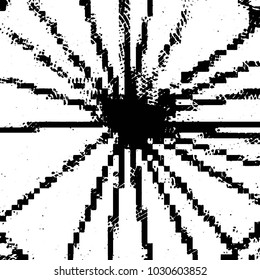 Abstract grunge grid stripe halftone background pattern. Black and white line vector illustration
