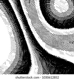 Abstract grunge grid stripe halftone background pattern. Black and white line vector illustration

