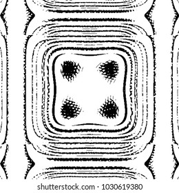 Abstract grunge grid stripe halftone background pattern. Black and white line vector illustration
