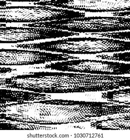 Abstract grunge grid stripe halftone background pattern. Black and white line vector illustration
