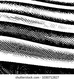 Abstract grunge grid stripe halftone background pattern. Black and white line vector illustration
