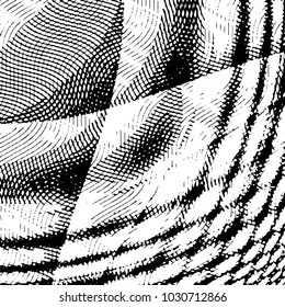 Abstract grunge grid stripe halftone background pattern. Black and white line vector illustration
