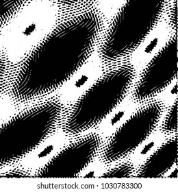 Abstract grunge grid stripe halftone background pattern. Black and white line vector illustration
