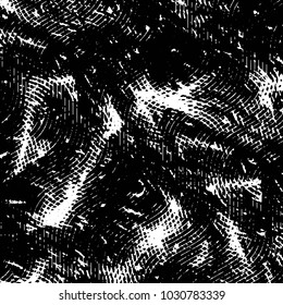 Abstract grunge grid stripe halftone background pattern. Black and white line vector illustration
