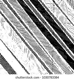 Abstract grunge grid stripe halftone background pattern. Black and white line vector illustration
