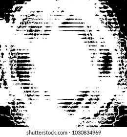 Abstract grunge grid stripe halftone background pattern. Black and white line vector illustration
