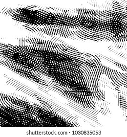 Abstract grunge grid stripe halftone background pattern. Black and white line vector illustration
