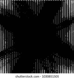 Abstract grunge grid stripe halftone background pattern. Black and white line vector illustration
