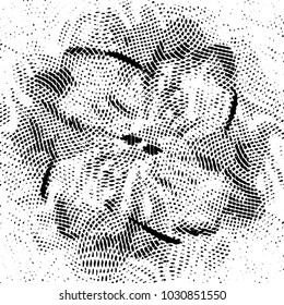 Abstract grunge grid stripe halftone background pattern. Black and white line vector illustration
