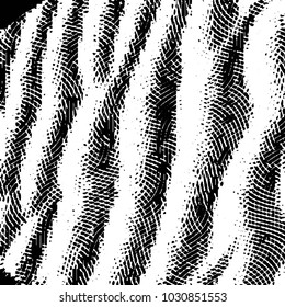 Abstract grunge grid stripe halftone background pattern. Black and white line vector illustration
