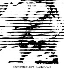 Abstract grunge grid stripe halftone background pattern. Black and white line vector illustration
