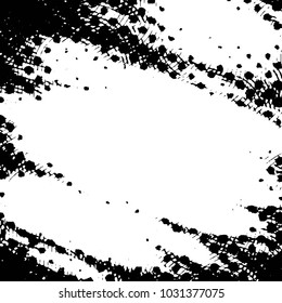 Abstract grunge grid stripe halftone background pattern. Black and white line vector illustration
