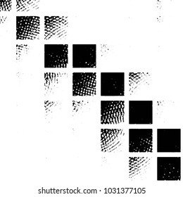 Abstract grunge grid stripe halftone background pattern. Black and white line vector illustration
