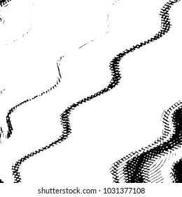 Abstract grunge grid stripe halftone background pattern. Black and white line vector illustration
