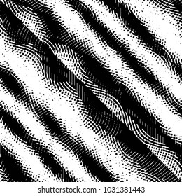 Abstract grunge grid stripe halftone background pattern. Black and white line vector illustration
