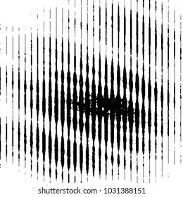 Abstract grunge grid stripe halftone background pattern. Black and white line vector illustration
