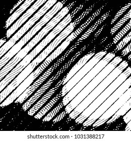 Abstract grunge grid stripe halftone background pattern. Black and white line vector illustration
