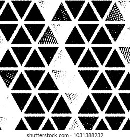 Abstract grunge grid stripe halftone background pattern. Black and white line vector illustration

