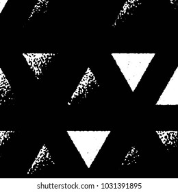 Abstract grunge grid stripe halftone background pattern. Black and white line vector illustration

