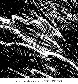 Abstract grunge grid stripe halftone background pattern. Black and white line vector illustration
