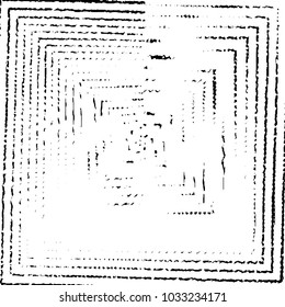 Abstract grunge grid stripe halftone background pattern. Black and white line vector illustration
