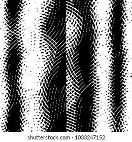 Abstract grunge grid stripe halftone background pattern. Black and white line vector illustration
