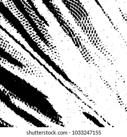 Abstract grunge grid stripe halftone background pattern. Black and white line vector illustration
