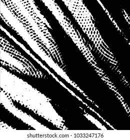 Abstract grunge grid stripe halftone background pattern. Black and white line vector illustration
