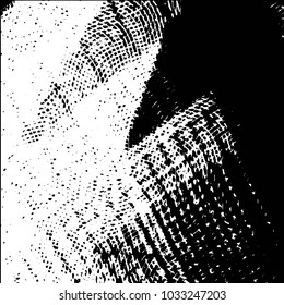 Abstract grunge grid stripe halftone background pattern. Black and white line vector illustration
