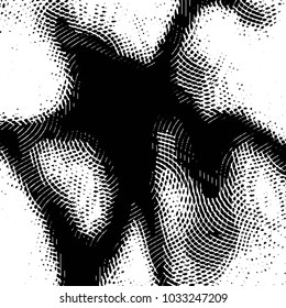 Abstract grunge grid stripe halftone background pattern. Black and white line vector illustration
