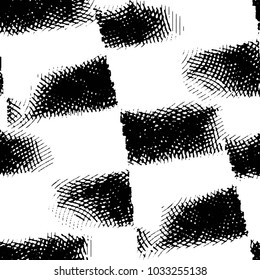 Abstract grunge grid stripe halftone background pattern. Black and white line vector illustration
