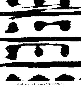 Abstract grunge grid stripe halftone background pattern. Black and white line vector illustration

