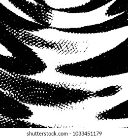 Abstract grunge grid stripe halftone background pattern. Black and white line vector illustration
