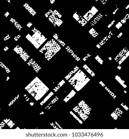 Abstract grunge grid stripe halftone background pattern. Black and white line vector illustration
